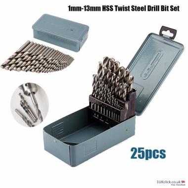 25 Piece Metal Drill Bit Set 