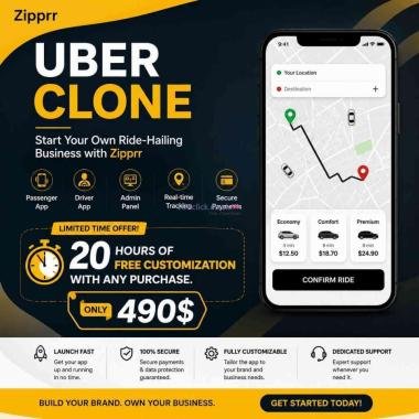 Zipprr Uber Clone Script $490 – Launch Your Taxi Booking A